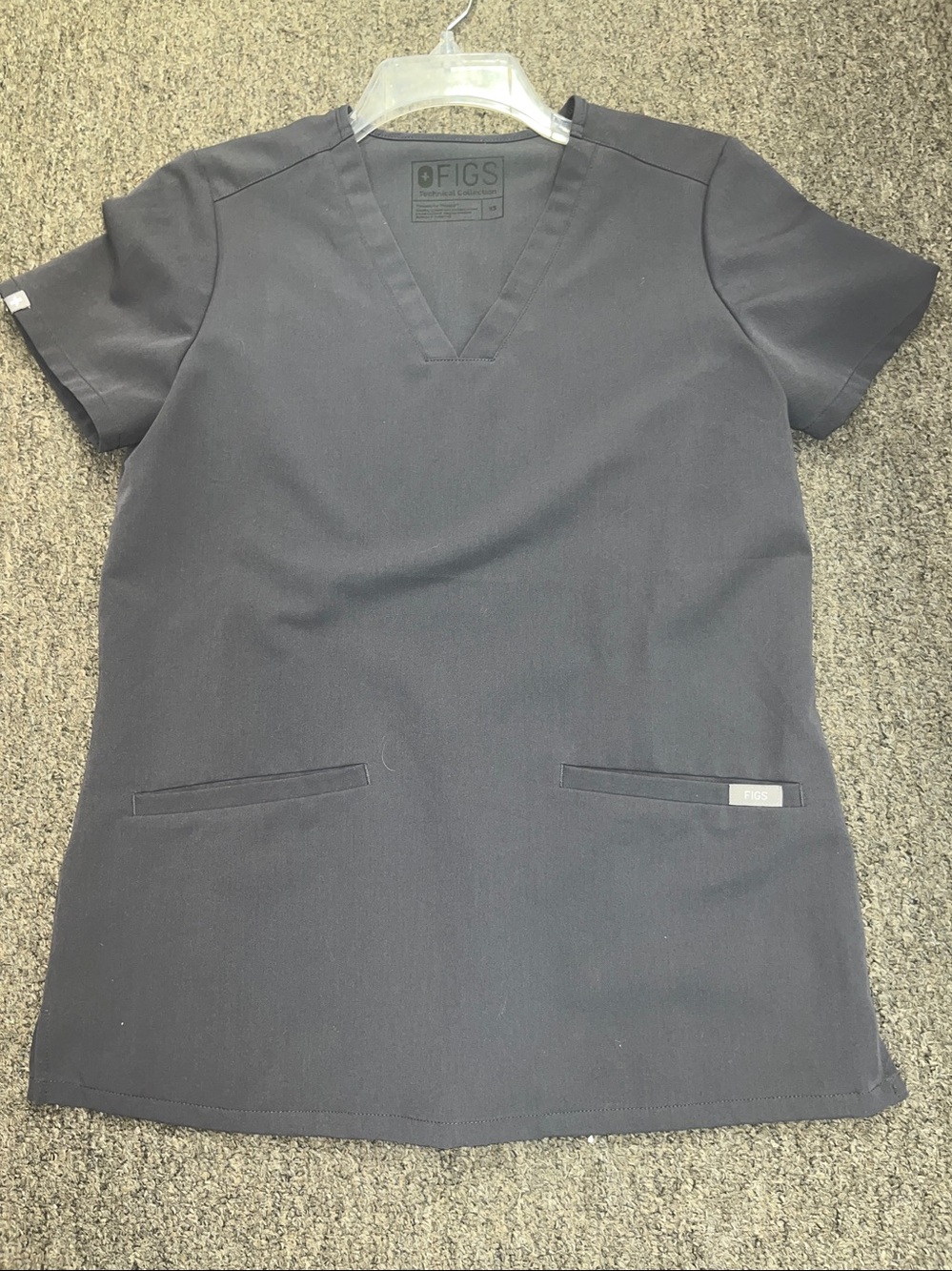 FIGS Technical Collection Scrub Top Gray Sz XS EUC